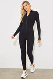 Built-In Bra Half Zip Long Sleeve Sculpt and Control Unitard
