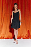 Black Halterneck Bengaline Mini Dress