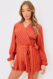 Plisse Wrap Playsuit