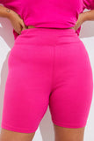 Ribbed High Waisted Cycling Shorts