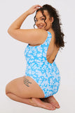 Mosaic Print Low Back Swimsuit