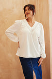 V Neck Crochet Insert Blouse