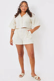 Linen Look Cropped Co-Ord Boxy Shirt
