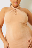 Slinky Key Hole Cut Out Bodycon Dress