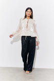 Black Sequin Wide Leg Trouser