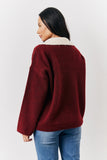 Burgundy 90's Collared Knitted Rugby Sweater
