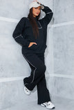Contrast Binding Zip Longline Sweat