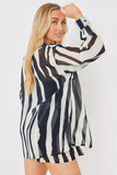 Zebra Print Button up Chiffon Co-Ord Beach Shirt