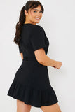 Short Sleeve Wrap Swing Dress