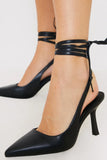 LACE UP POINTED TOE HEELS