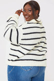 Recycled Stripe Half Button Knitted Jumper