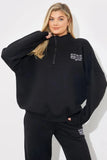 Half Zip Up Embroidered Mayfair Sport Club Jersey Sweater