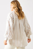 Stripe Linen Look Oversized Shirt