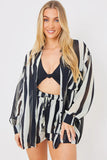 Zebra Print Button up Chiffon Co-Ord Beach Shirt
