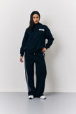 Navy Fits Wide Leg Side Stripe Co-Ord Jogger