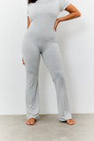 Sculpting Short Sleeve Wide Leg Jumpsuit