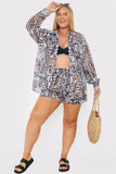 Leopard Print Chiffon Co-Ord Beach Shirt