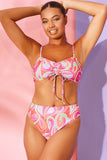 Abstract Print Bikini Top