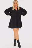 Wrap Front Smock Dress