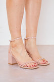 Buckle Detail Double Strap Block Heels