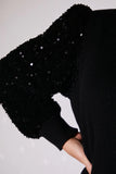Velvet Sequin Balloon Sleeve Jumper