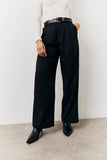 Black Elasticated Waist Wide Leg Trouser