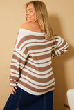Stripe Off Shoulder Knit Jumper