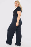Rib Wide Leg Trousers