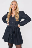 Denim Button Through Smock Dress