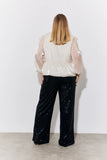 Black Sequin Wide Leg Trouser
