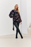 Floral Tie Waist Blouse