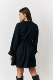 Black Drape Detail Mini Dress
