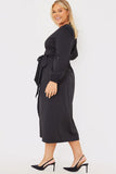 Wrap Waist Midi Dress