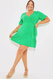 Short Sleeve Wrap Swing Dress
