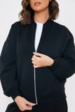 Zip Up Bomber Style Sweater
