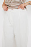 Linen Look Wide Leg Trousers