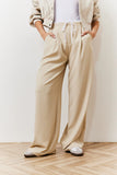 Beige Waistband Detail Tailored Trouser