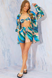 Abstract Print Chiffon Shirt