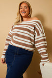 Stripe Off Shoulder Knit Jumper