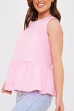 Cotton Sleeveless Peplum Blouse