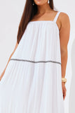 Embroidered Trim Tiered Maxi Dress