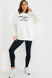 New York Embroidered Oversized Sweater