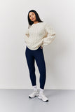 Cream 90's Varsity Cable Knitted Sweater