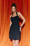 Black Halterneck Bengaline Mini Dress