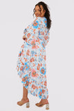 Multi Floral Frill Detail Wrap Maxi Skirt