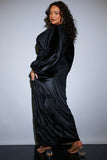 Velvet Bust Detail Maxi Dress