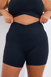 Soft Touch Crossover Waist Cycling Shorts