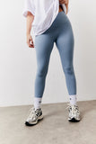 Blue Soft Touch Cross Over Leggings