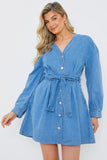 Belted Denim Shirt Dress