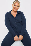 Button Through Ribbed Co Ord Shirt